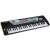 Čierna elektronická klávesnica s mikrofónom, 49 klávesami
