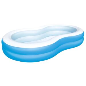 Bestway Big Lagoon aufblasbarer Familienpool, blau und weiß, 262 x 157 x 46 cm - Bestway