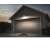 Ledvance Endura Flood LED spotlight with motion sensor illuminating a garage