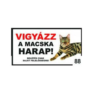 Macskatábla - fém  (bengáli) 9x13cm 114610164 - Jelölés & Figyelmeztetés