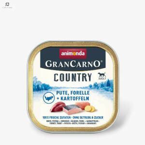 Animonda GranCarno Country (pulyka, pisztráng, burgonya) alutálkás - Felnőtt kutyák részére (150g) 114613022 - Animonda