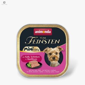 Animonda Vom Feinsten Adult Mini mit  Kalb, Schinken + Basilikum (borjú,sonka,bazsalikom) alutálkás - felnőtt kutyák részére (100g) 114613028 - Animonda