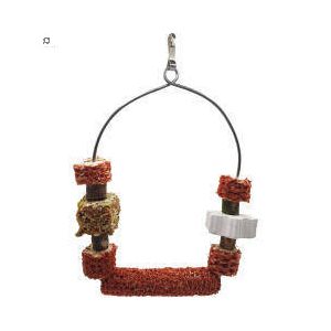 Trópus - felszerelés (óriás, kombinált hinta, csőrkoptatóval és csemegekockával) díszmadarak részére (22x16cm) 114613464 - Madárhinta