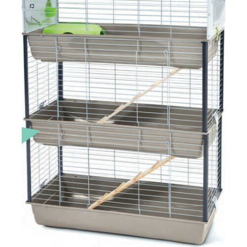 Savic Caesar 3 Triple Knock Down 3 - ketrec (3 emeletes,ezüst) nyulak részére (100x50x143cm) 114613810