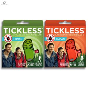 Tickless Human Ultrasonic Tick Repeller, green and orange, chemical free, all year long protection, preventive solution - Pet Care