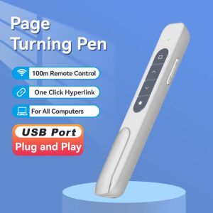 Stilou prezentație wireless cu pointer laser roșu, rază de acțiune de 100 m, receptor USB, răsfoire pagini, control volum, funcție hyperlink, compatibil cu Windows, Mac, Android, Linux - Telecomenzi pentru prezentări