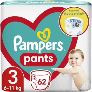 Pampers Pants Mărimea 3 (6-11 kg) Jumbo Pack, 62 bucăți - Genti pentru scutece și Scutece bebelusi