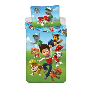 Lenjerie de pat Paw Patrol, husă de pilotă 140x200cm și față de pernă 70x90cm - Mancs Őrjárat