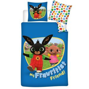 Lenjerie de pat Bing Fravritist 140x200cm, 70x90cm cu personaje de desene animate Bing și prietenii - Lenjerie de pat - tineri și adulți