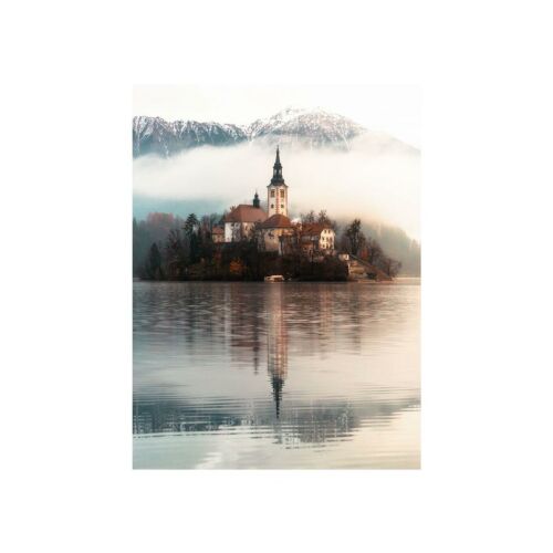 Kívánságok szigete Bled Szlovénia puzzle kép, Bledi-tó templommal a szigeten