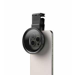 Filtru ND variabil Apexel 67mm atașat la obiectivul camerei iPhone - Lentile / obiective pentru telefoane moblle