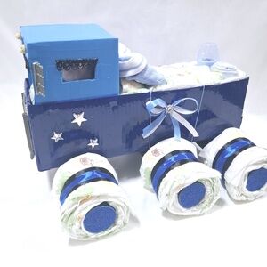 Kamion autó pelenkatorta,2-5 kg pelenkatorony, babaváró csomag