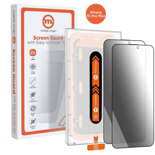 Mobile Origin Privacy Screen Guard iPhone 15 Pro Max üvegfólia - 2 db + applikátor (SGA-FP-i15ProMax-2pk)
