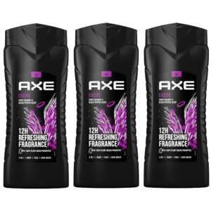 Axe Excite gel za tuširanje 3 pakiranja, 3 u 1 za tijelo, lice i kosu, osvježavajući miris kokosa i crnog papra, 12 sati osvježavajućeg mirisa - Axe