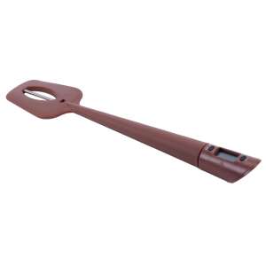 Termometru digital pentru ciocolată cu spatulă din silicon, culoare maro, perfect pentru topirea ciocolatei, bomboanelor și a altor deserturi - Termometre de bucătărie