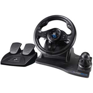 SUBSONIC Superdrive Multi Racing Wheel GS 550, black gaming steering wheel with pedals and gear shifter - Gaming