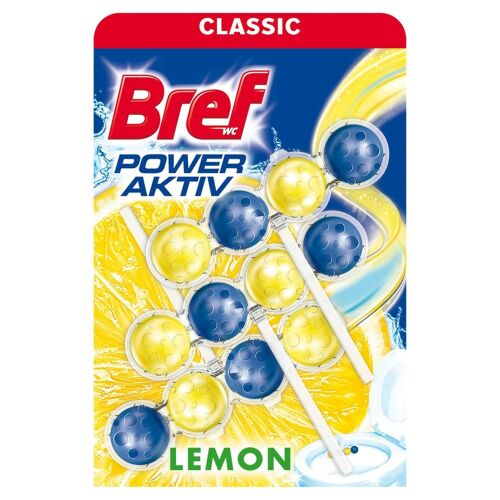 WC illatosító golyós 3 x 50 g Power Aktiv Bref Lemon 114726498