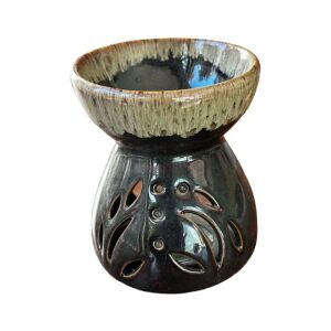 Kerámia aroma diffúzor levél kivágásokkal - Mécsestartó