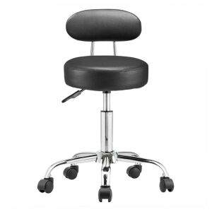 Fotel kosmetyczny z oparciem, czarny 114731617 - Krzesło do salonu