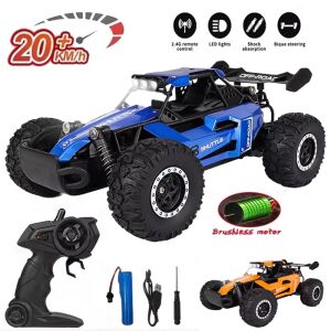 Távirányítós autó, egyedi felfüggesztéssel, szabályozható sebesség (max.~20 km/h), LED fénnyel, távirányító 2.5GHz-en, 2WD, anyaga ötvözet/ABS, kék 146277113 - OEM