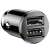Baseus Grain dual USB car charger, black, close-up of USB ports