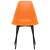 Narancssárga étkezőszék elülső nézete fekete lábakkal, vidaXL