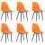 6 db narancssárga étkezőszék fekete lábakkal, vidaXL