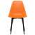 Narancssárga étkezőszék elülső nézete fekete lábakkal, vidaXL