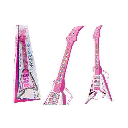 Elektromos gitár gyerekeknek fények dallamok rózsaszín 20890 146117479