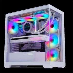 Spirit of Gamer SPARK Arctic White PC Case with RGB Fans - Computer Case