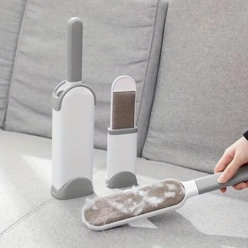 Set 2 perii pentru indepartarea scamelor si a parului animalelor de companie, Travel size, PP, Gri 114787932