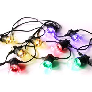 Rebel 10 Glühbirnen mehrfarbige Lichterkette, 5 Meter, 6W, für Außendekoration - Lichterketten
