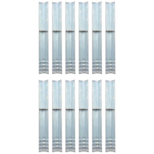 vidaXL 12 db L-alakú földi horganyzott acélból 5 x 5 x 50 cm 114788813