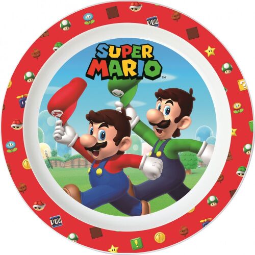 Super Mario tányér, gyerek étkészlet, műanyag tányér Mario és Luigi mintával - Gyerek tányér