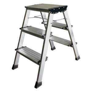 Drabinak Krause 126030 dwustronna, 2x3 stopnie, aluminiowa, do użytku domowego i profesjonalnego - Drabina i wykonawca