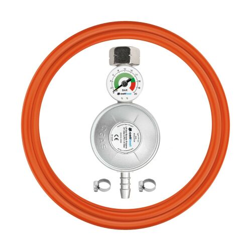 Propan-Butan-Anschlussset mit Manometer (Reduzierstück)