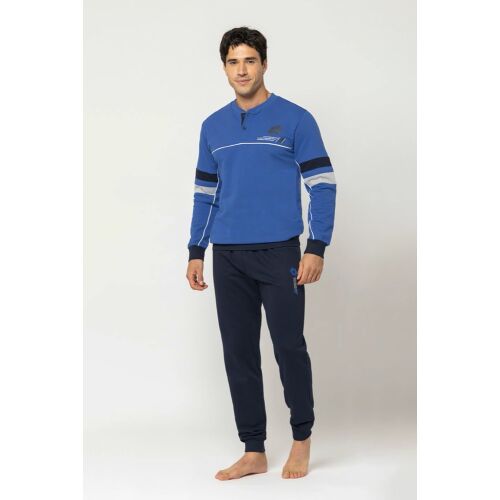 Langer Pyjama für Herren Lotto LP2118 Blau L INTL 114805701