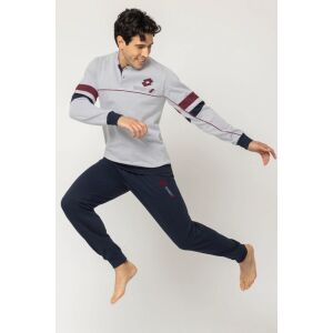 Langer Pyjama für Herren Lotto LP2118 XL INTL Grau | Blau 114805709 - Herrenbekleidung