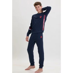 Lotto Jungen blauer Pyjama, langärmliges Oberteil und Hose, bequem und stilvoll für Schlafbekleidung - Mode & Kleidung
