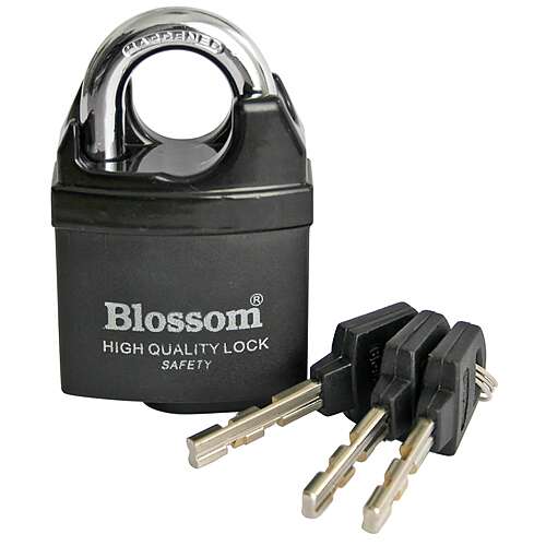 Blossom 60 mm-es acél lakat 3 kulccsal, kiváló minőségű zár, biztonság - Lakat