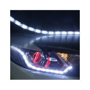 Lumină de mers diurnă flexibilă cu 16 module LED - Lumini LED luminoase, adaptabile pentru mașini. Instalare ușoară. - Lumini auto