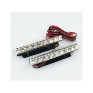 Pár Lumini de zi DRL 8led*0.6W LED nappali menetfény, 8 LED/darab, 0.6W/LED, 155mm x 36mm x 18mm - Autólámpa