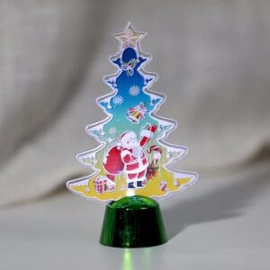 Świąteczna lampka nocna w kształcie choinki ze Świętym Mikołajem i ciepłym światłem - Lightshine, Dekoracja świąteczna na zewnątrz, Ozdoby choinkowe, Dekoracja świąteczna i Kostium Świętego Mikołaja