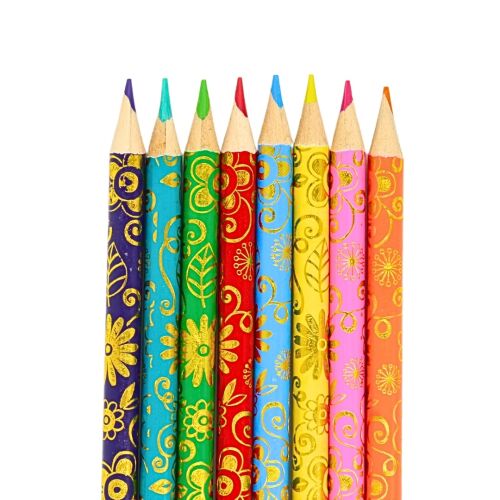 Set de 8 creioane colorate Besties, culori vibrante, perfecte pentru copii și adulți