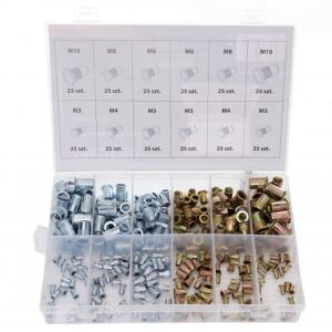 Комплект нит гайки, Kraft&Dele KD10486, 300 бр., M3-M10 121739972 - Крепежни елементи