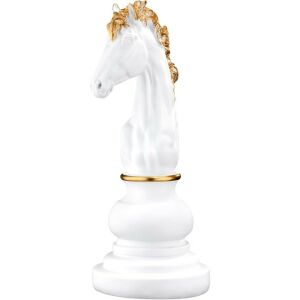 Biały posąg szachowego konia, dekoracyjna rzeźba z żywicy, Navaris - Projektowanie wnętrz