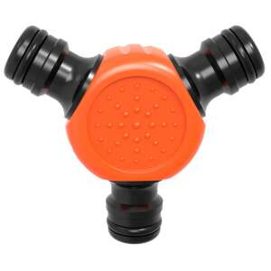 Y alakú tömlőcsatlakozó, 3-utas elosztó, gyorscsatlakozó, kerti tömlő, víz elosztó, műanyag, SoftTouch - Tömlőösszekötő