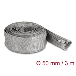 Delock fonott kábelharisnya zipzáras szorítóval 3m x 50mm szürke (20838) (del20838) 114814634 - Kábelharisnya