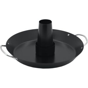 Cattara Grill állvány csirkéhez serpenyővel, 30 cm átmérőjű, fekete, rozsdamentes acél, fogantyúkkal - Cattara