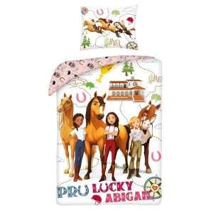 Spirit Riding Free bedding set, 140x200cm duvet cover and 70x90cm pillowcase, featuring Spirit and the girls - Interior design